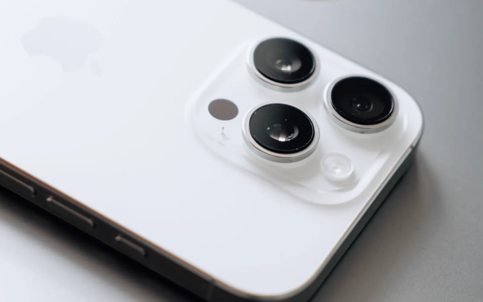 The rear camera array on a modern smartphone, seen up close