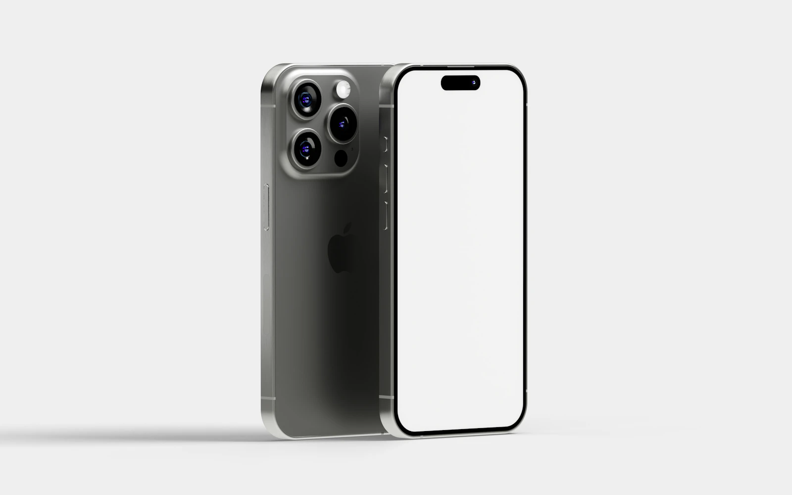 The back and front of an iPhone Pro side by side, the Dynamic Island at the top of its screen